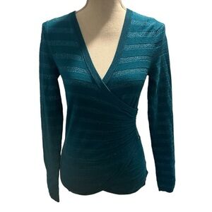 {Guess} Teal V-Neck Sweater